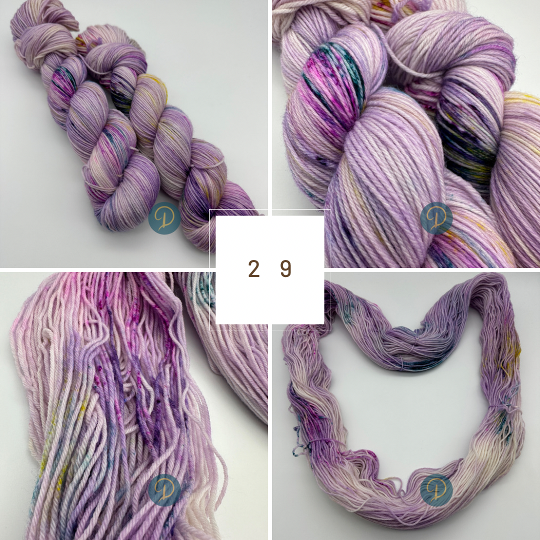 Handgefärbte Sockenwolle, 4-fach Wolle, 100 g, Nr. 29