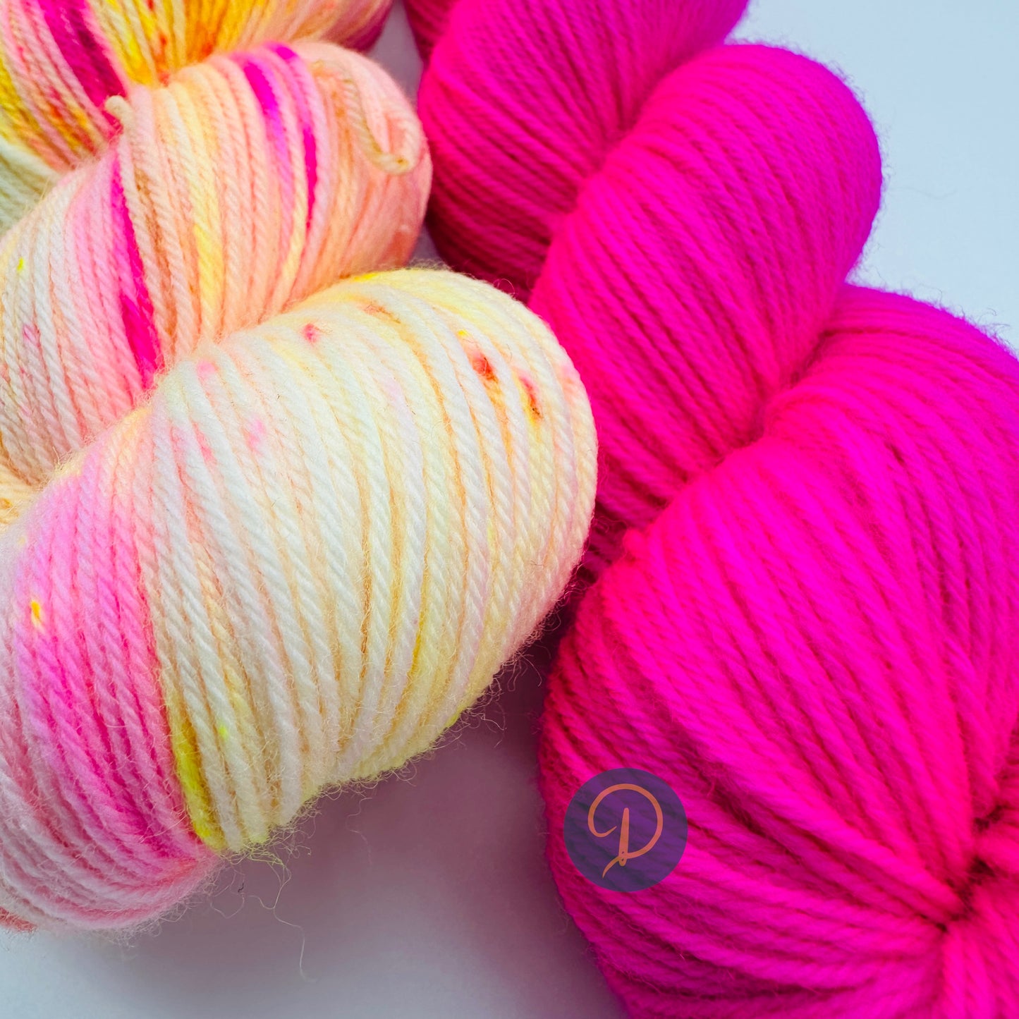 Handgefärbte Sockenwolle Set, 4-fach Wolle, 2 x 100 g, Nr. S1