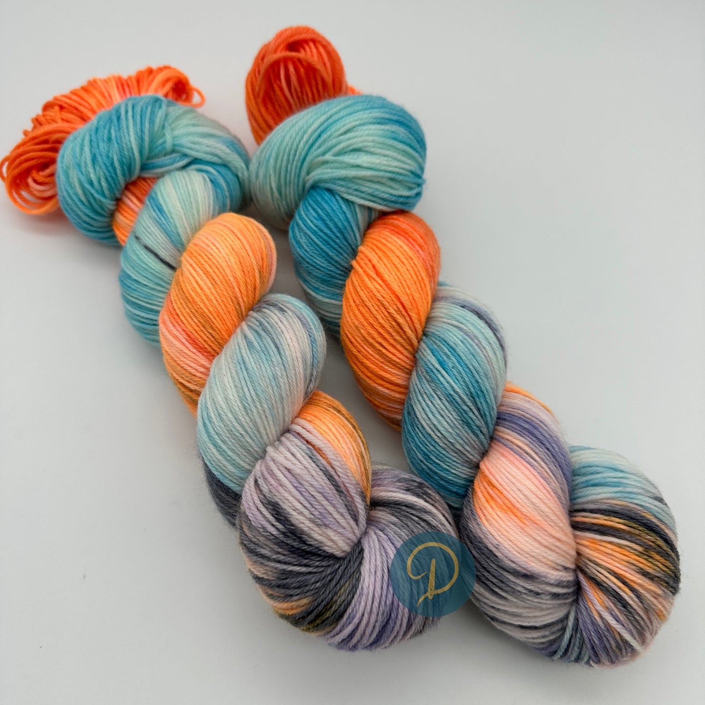 Handgefärbte Sockenwolle, 4-fach Wolle, 100 g, Nr. 123