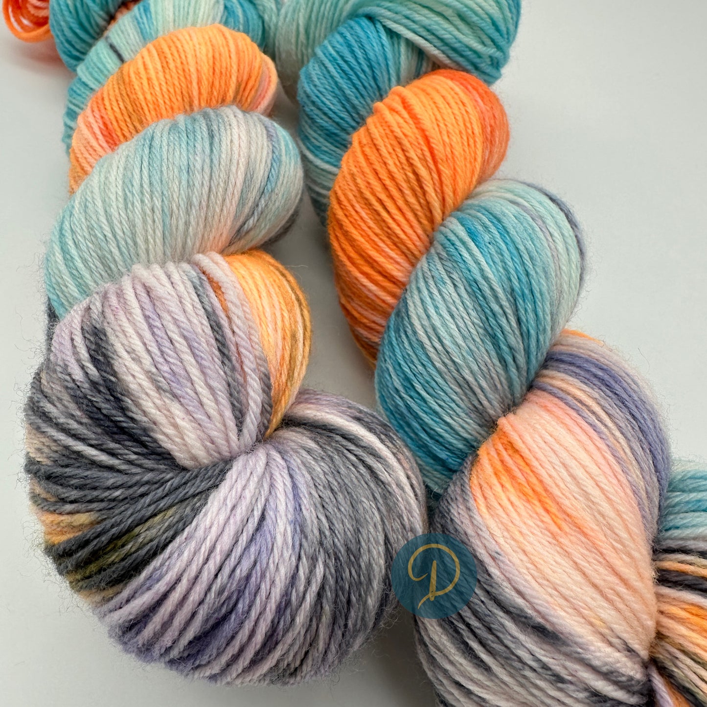 Handgefärbte Sockenwolle, 4-fach Wolle, 100 g, Nr. 123