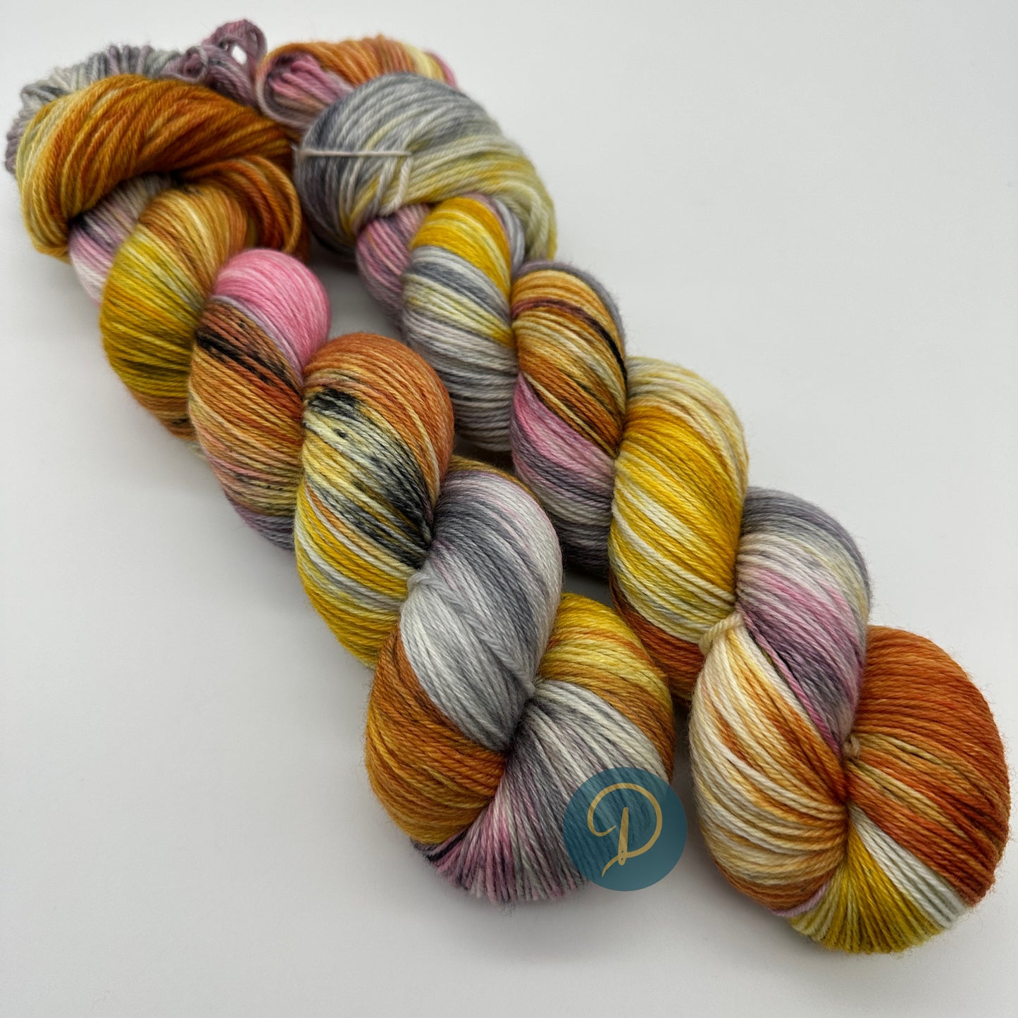 Handgefärbte Sockenwolle, 4-fach Wolle, 100 g, Nr. 2A
