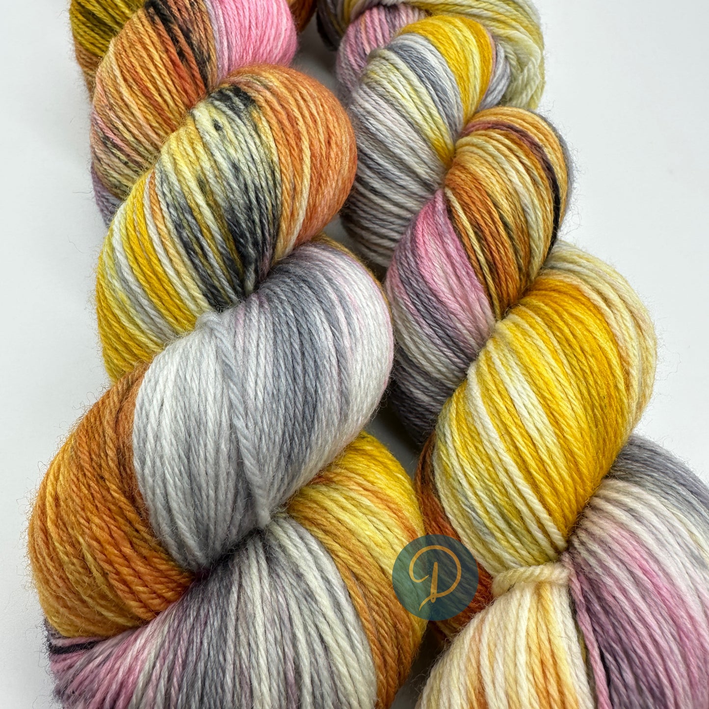 Handgefärbte Sockenwolle, 4-fach Wolle, 100 g, Nr. 2A