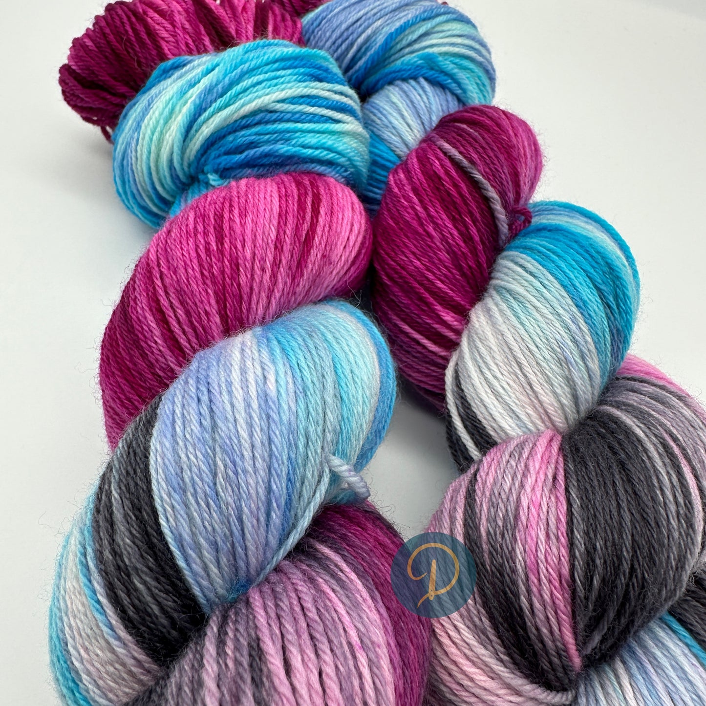 Handgefärbte Sockenwolle, 4-fach Wolle, 100 g, Nr. 35