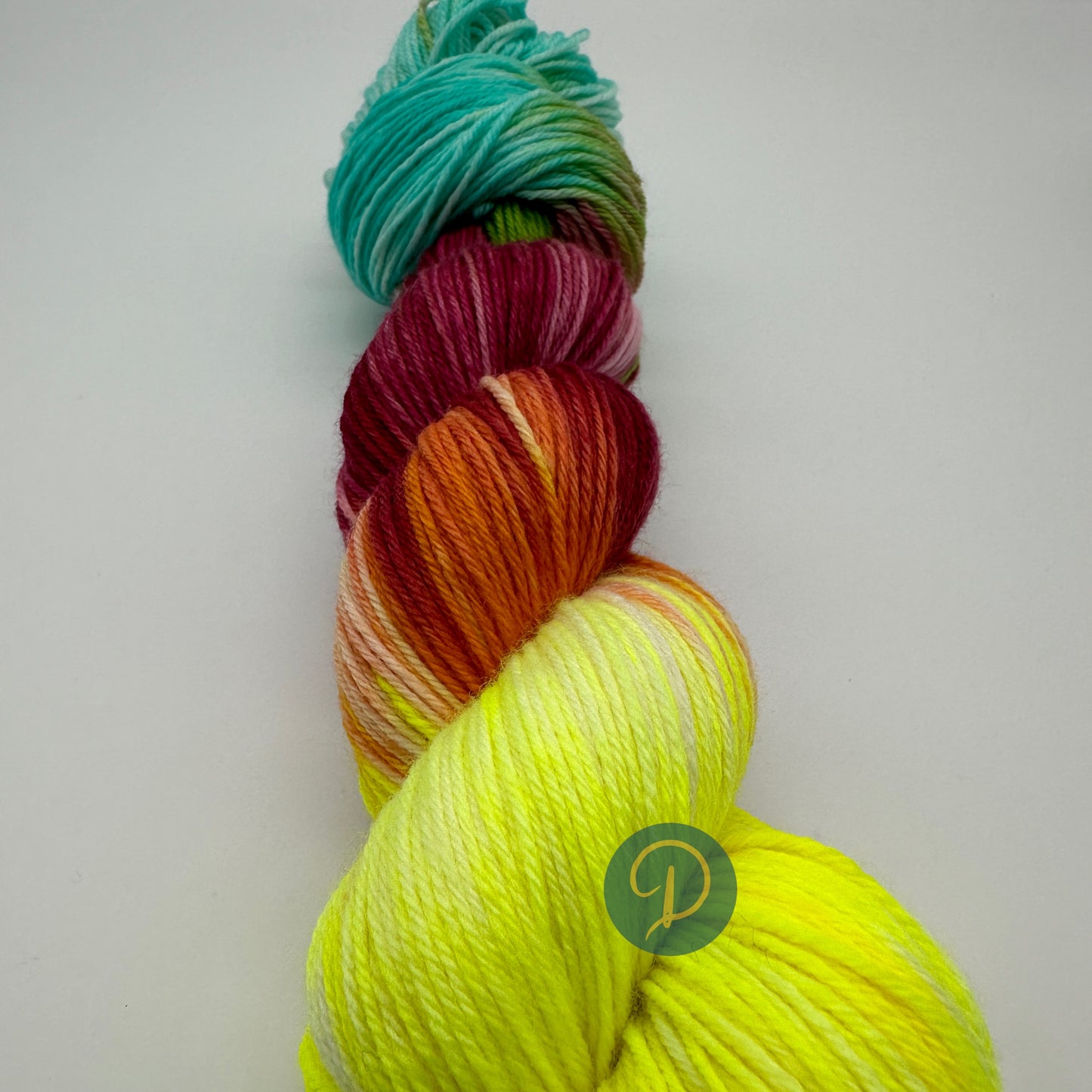 Handgefärbte Sockenwolle, 4-fach Wolle, 100 g, Nr. 42