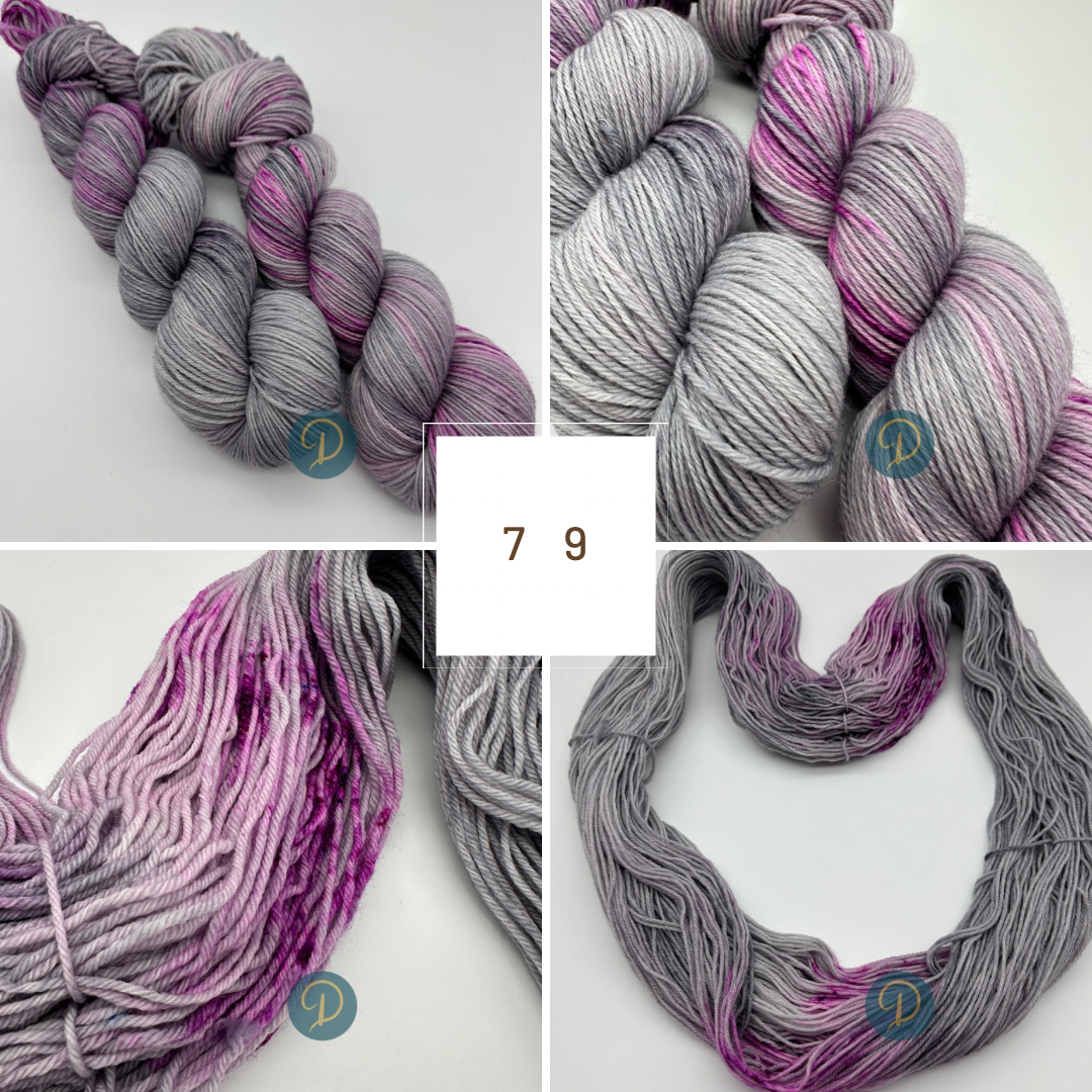 Handgefärbte Sockenwolle, 4-fach Wolle, 100 g, Nr. 79