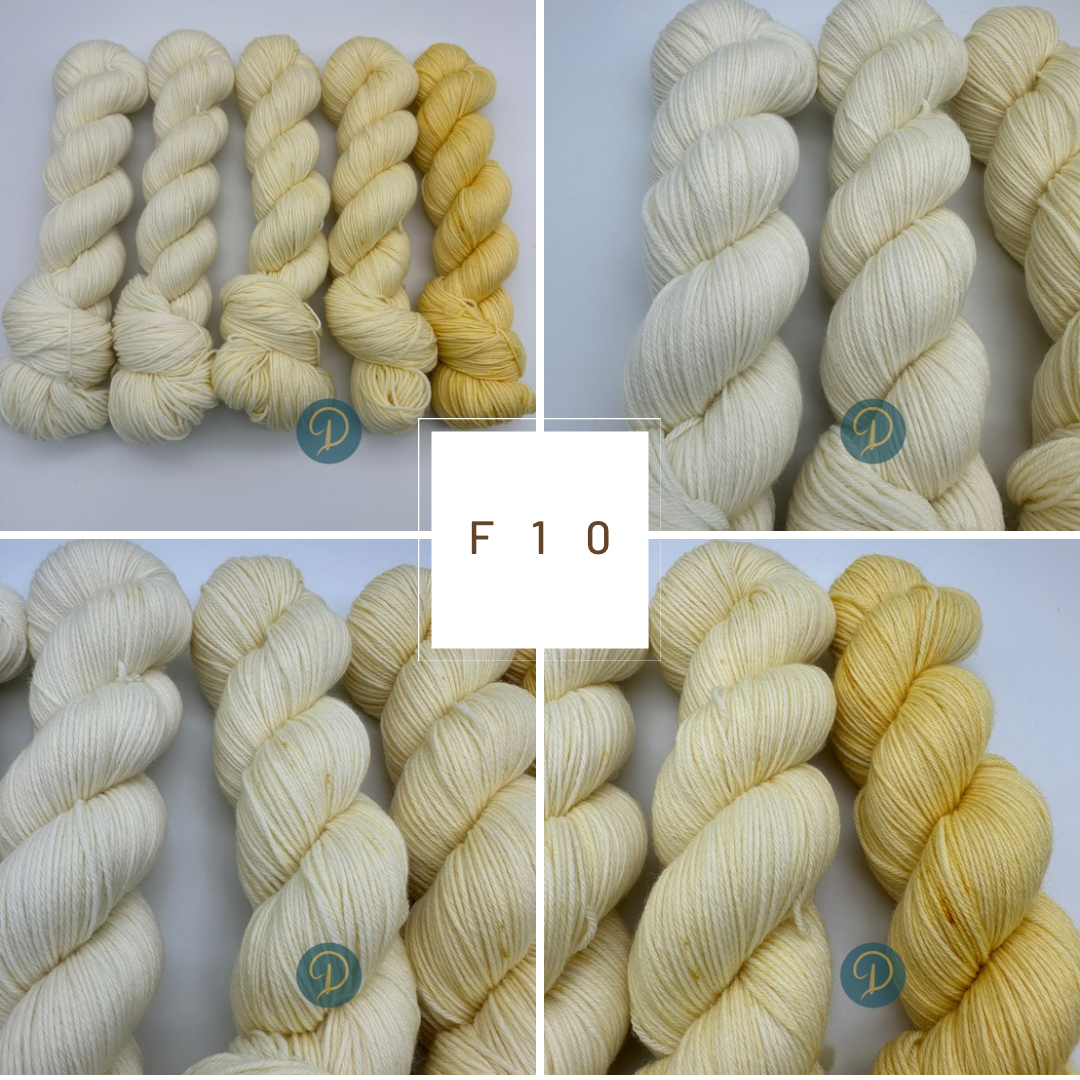 Fade Set, handgefärbte Wolle, 4-fach, 5 Stränge je 100g, F10