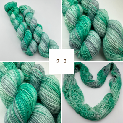 Handgefärbte Sockenwolle,  4-fach Wolle, 100 g, Nr. 23
