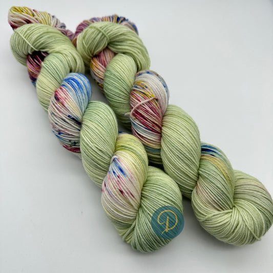 Handgefärbte Sockenwolle,  4-fach Wolle, 100 g, Nr. 7A