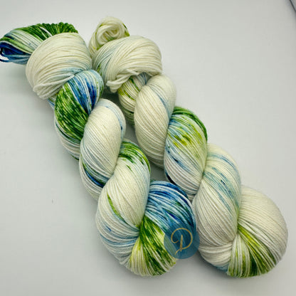 Handgefärbte Sockenwolle,  4-fach Wolle, 100 g, Nr. 18A