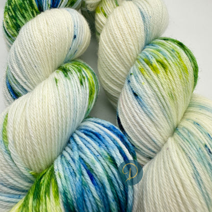 Handgefärbte Sockenwolle,  4-fach Wolle, 100 g, Nr. 18A