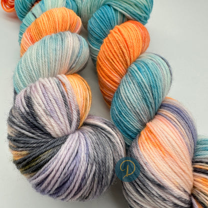 Handgefärbte Sockenwolle,  4-fach Wolle, 100 g, Nr. 123
