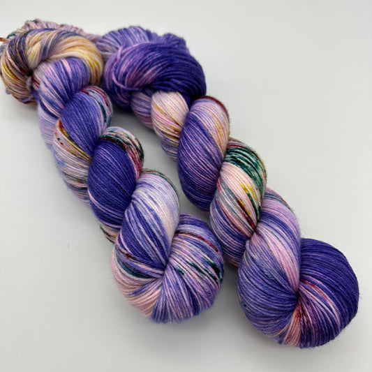 Handgefärbte Sockenwolle,  4-fach Wolle, 100 g, Nr. 128