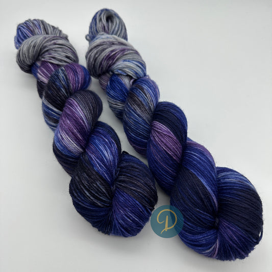 Handgefärbte Sockenwolle,  4-fach Wolle, 100 g, Nr. 19