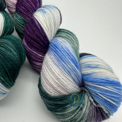 Handgefärbte Sockenwolle,  4-fach Wolle, 100 g, Nr. 24