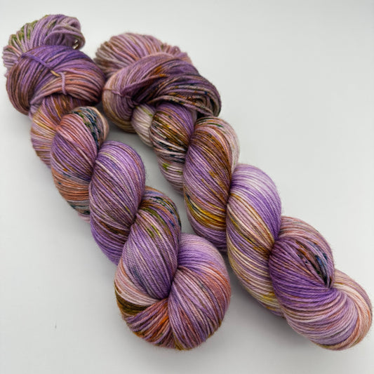 Handgefärbte Sockenwolle,  4-fach Wolle, 100 g, Nr. 129