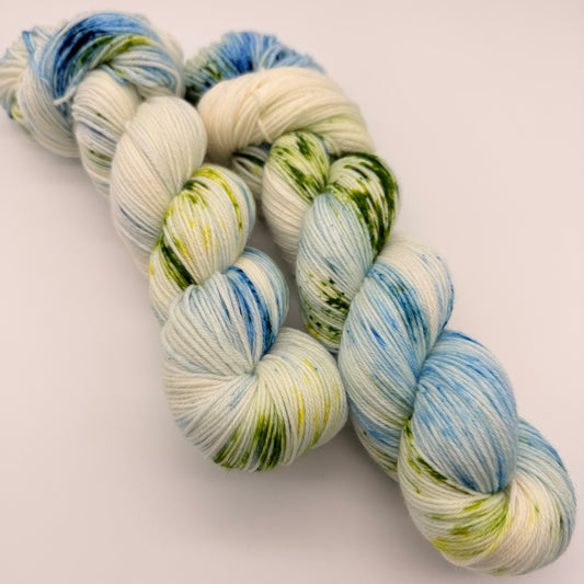 Handgefärbte Sockenwolle,  4-fach Wolle, 100 g, Nr. 18A