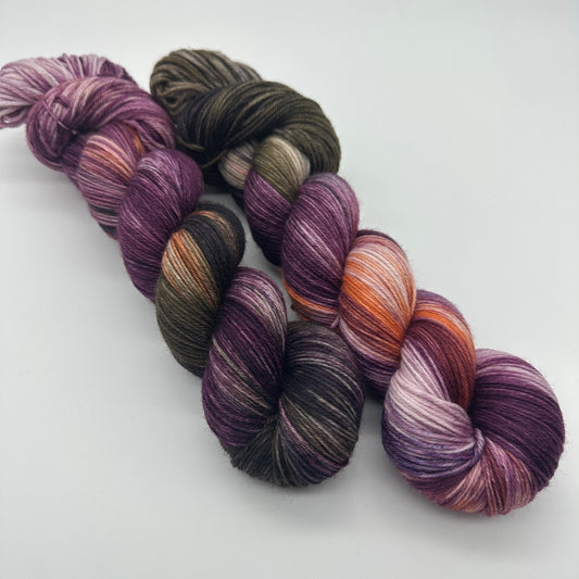 Handgefärbte Sockenwolle,  4-fach Wolle, 100 g, Nr. 112
