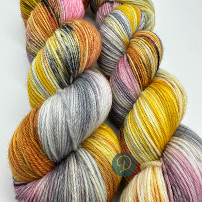 Handgefärbte Sockenwolle,  4-fach Wolle, 100 g, Nr. 2A