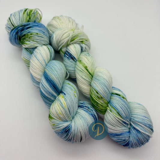 Handgefärbte Sockenwolle,  4-fach Wolle, 100 g, Nr. 99