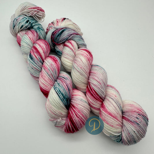 Handgefärbte Sockenwolle,  4-fach Wolle, 100 g, Nr. 96