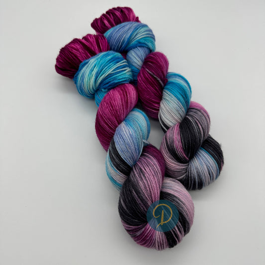 Handgefärbte Sockenwolle,  4-fach Wolle, 100 g, Nr. 35