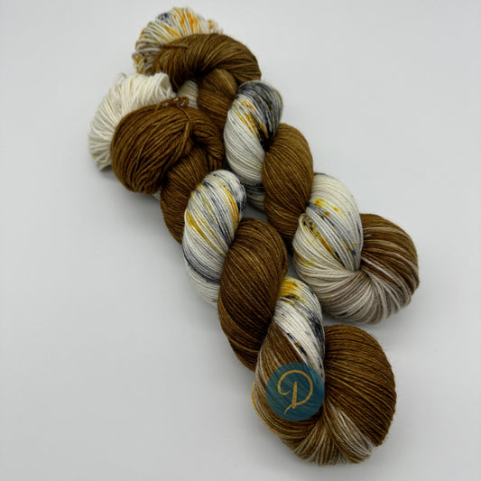 Handgefärbte Sockenwolle, 4-fach Wolle, 100 g, Nr. 38
