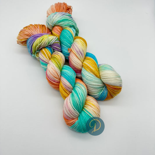 Handgefärbte Sockenwolle, 4-fach Wolle, 100 g, Nr. 40