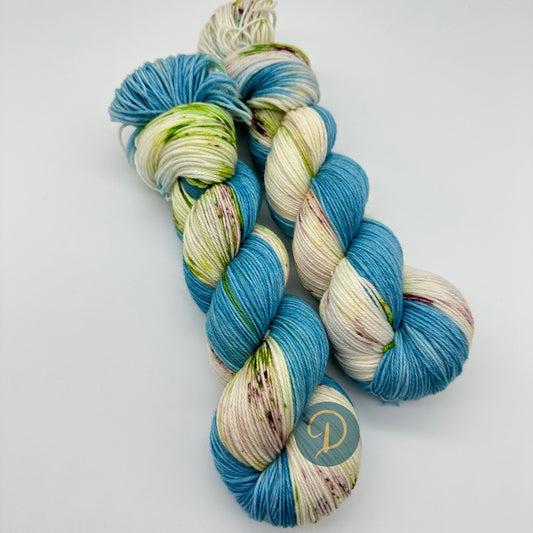 Handgefärbte Sockenwolle,  4-fach Wolle, 100 g, Nr. 57