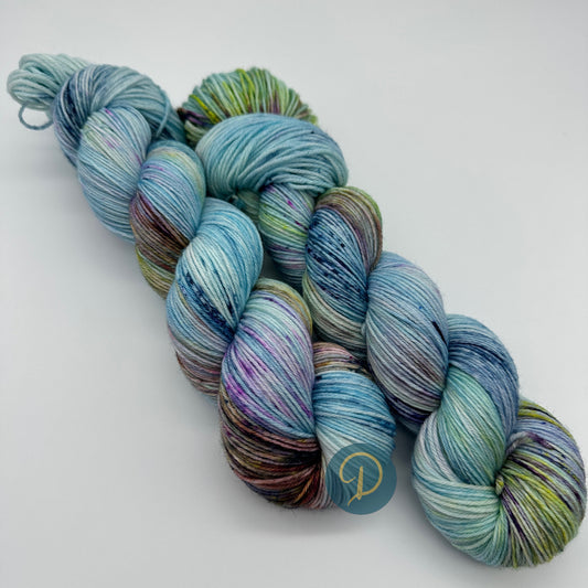 Handgefärbte Sockenwolle,  4-fach Wolle, 100 g, Nr. 85