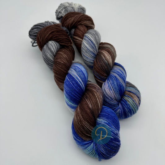 Handgefärbte Sockenwolle,  4-fach Wolle, 100 g, Nr. 33