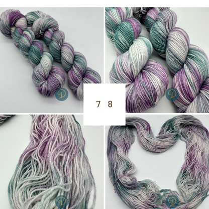 Handgefärbte Sockenwolle,  4-fach Wolle, 100 g, Nr. 78